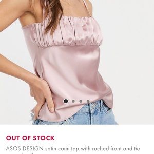 ASOS satin cami top with ruched front
